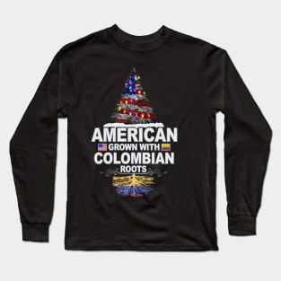 Christmas Tree  American Grown With Colombian Roots - Gift for Colombian From Colombia Long Sleeve T-Shirt